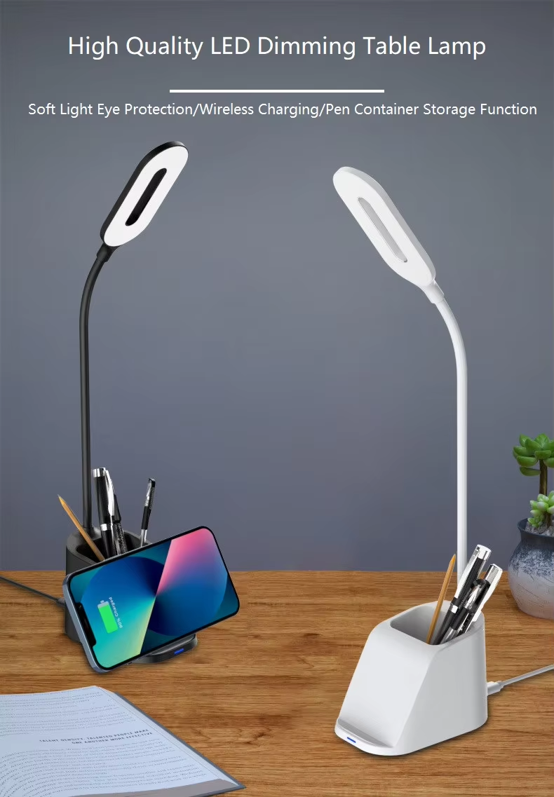 Modern Creativity Study Desk Reading Desk Lamp Hotel Bedroom Bedside Foldable Led Desk Lamp with Wireless Charging Stand