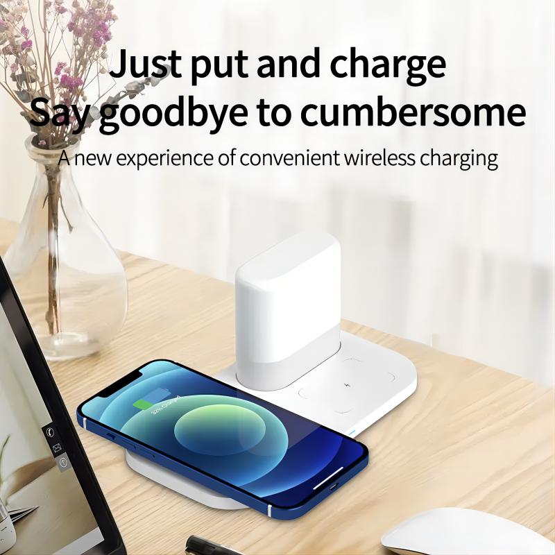 Multi Hot Selling Desktop Wireless Charging Stand with Adjustment Table Lamp for Mobile Phones and Earphones