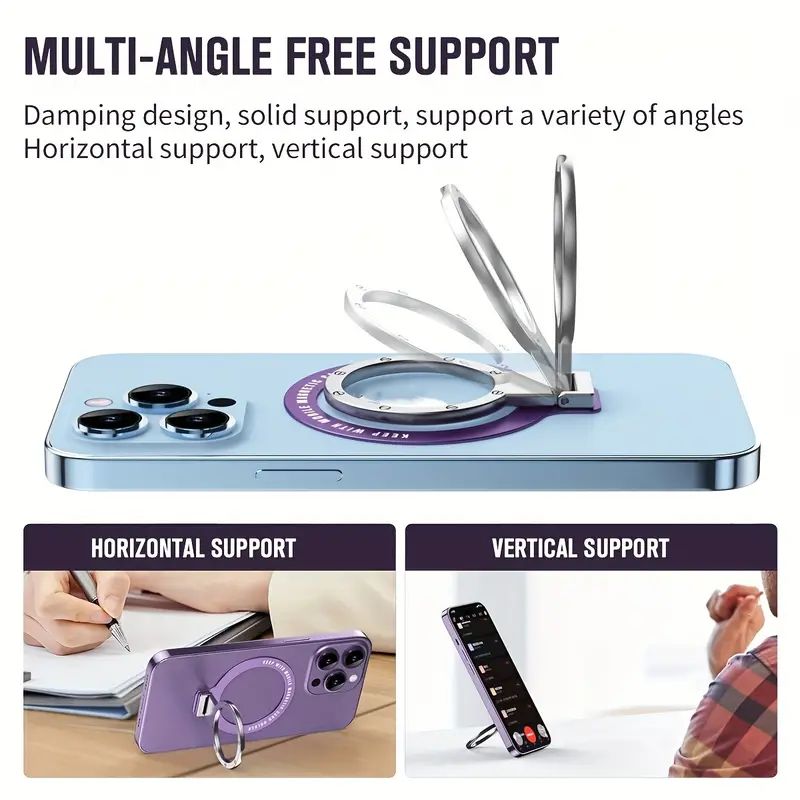 2024 Ultra Thin Cell Phone Ring Holder Stand Finger Grip 360 Degree Rotation Lazy Metal Kickstand for Smart Phones