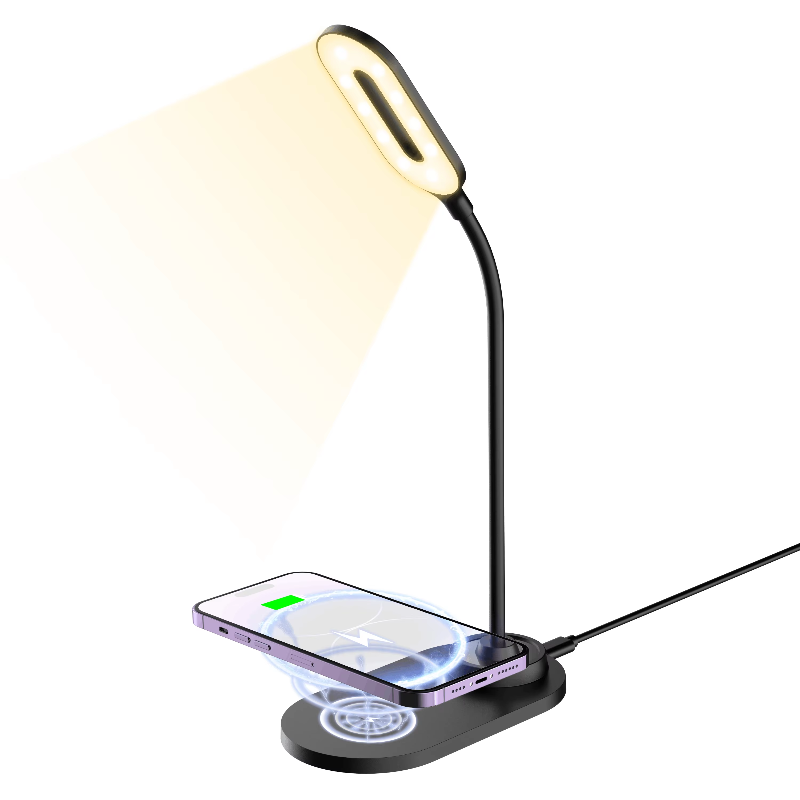 Eye-protection Table Lamp Bedroom Office Wireless Charging Led Desk Light Portable Study Lamp with Wireless Charger