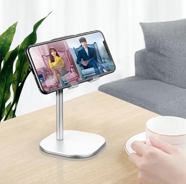 Height Angle Adjustable Phone Holder for Desk Tablet Stand Compatible with iPhone 13/12/11 Pro Max Etc