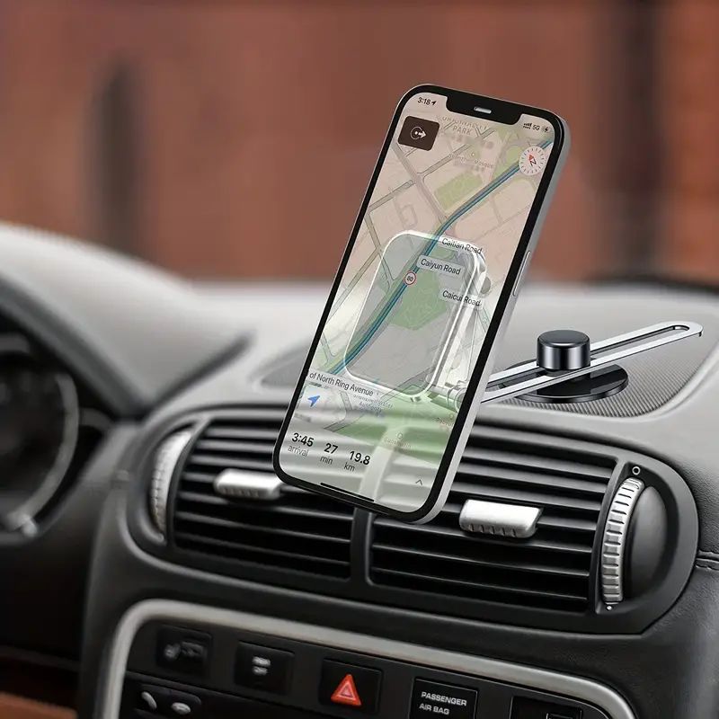Upgrade Your Driving Experience Dashboard Aluminum Extendable Arm Double Folding Magnetic Phone Holder for Car Display Screen