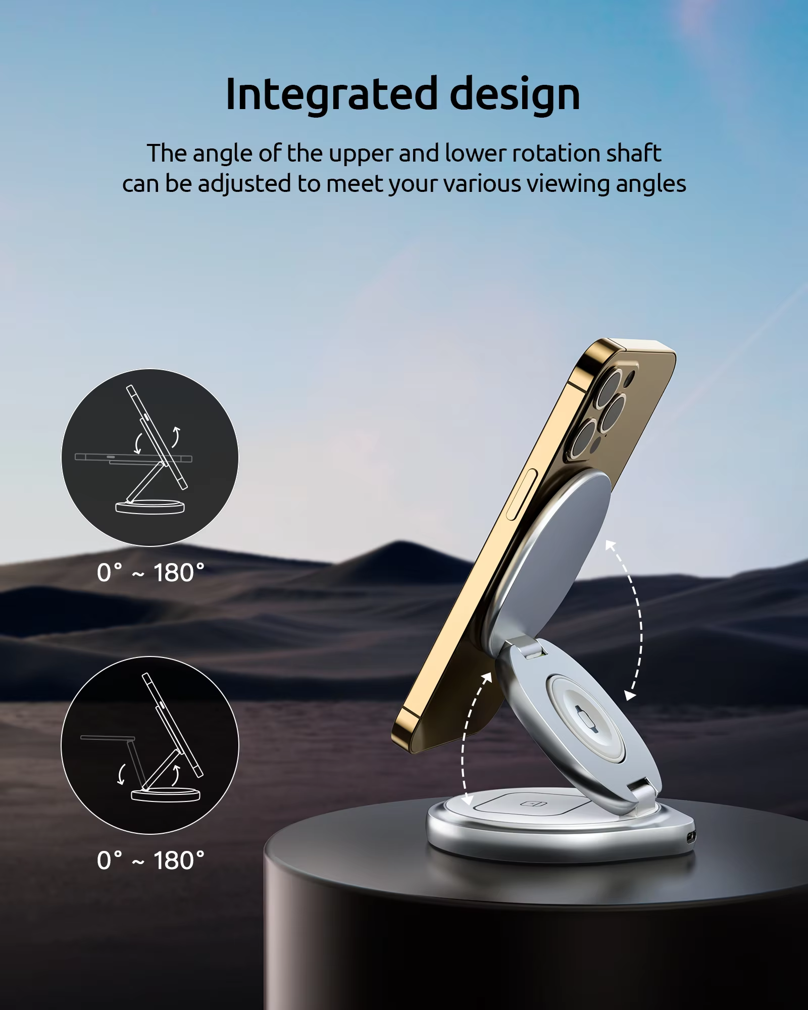 Zinc Alloy Fast Charging Magnetic 15W Foldable Charging Dock 4 in 1 Wireless Charger Stand Station for Iphone 11 12 13 Watch
