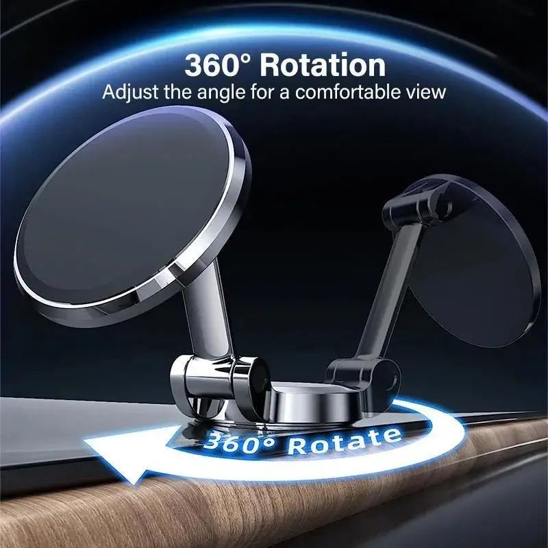 Flexible Car Mount Strong Aluminum Magnetic Phone Holder Foldable Portable Stand Magnet Support Desktop Smartphone Bracket