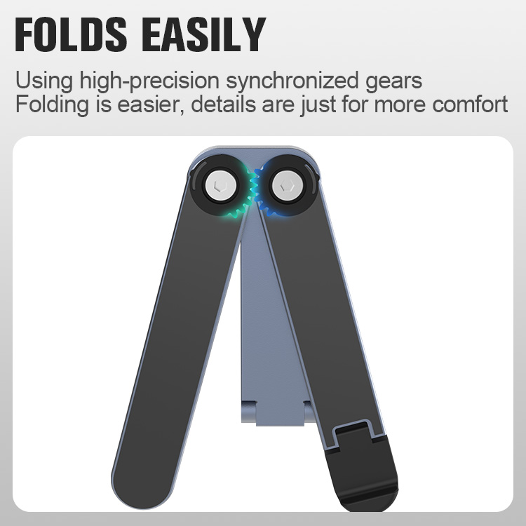 Foldable Mini Size Desktop PC Stand Aluminum Laptop Stand, 6 Level Adjustable Height Laptops and Tablets Computer Holder