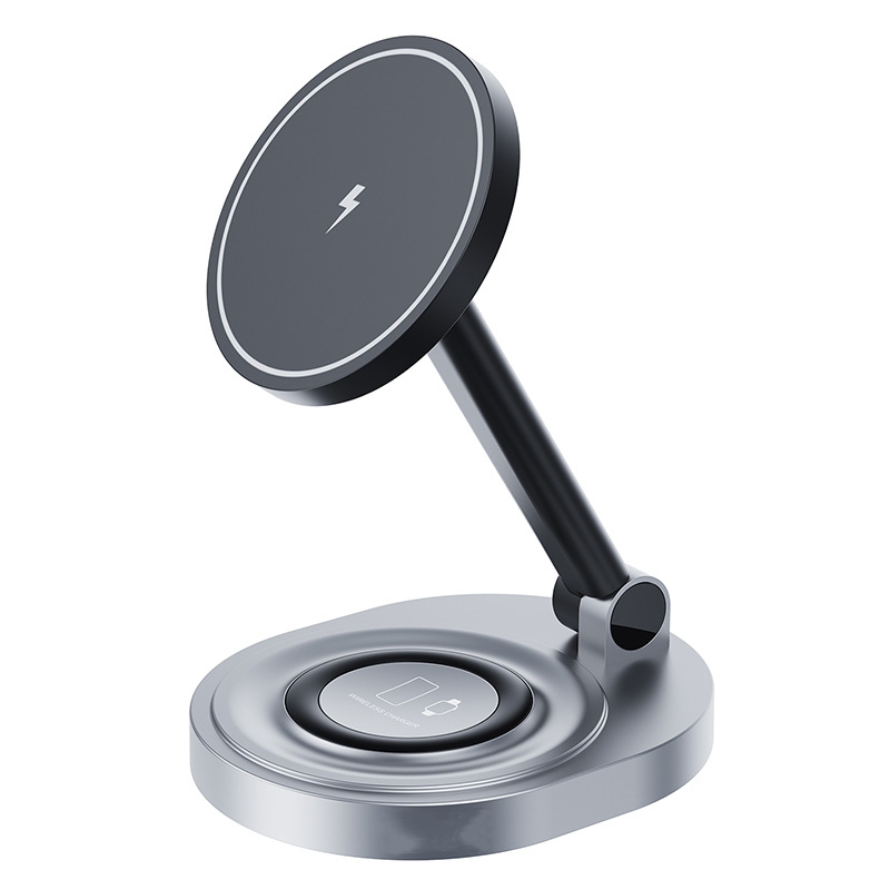 15W Fast Wireless Charger Stand for iPhone 15/14/13 Apple Watch 3 in 1 Foldable Charging Dock Station for Airpods Pro iWatch