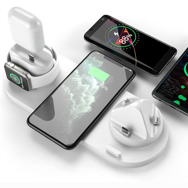 15W universal mobile phone smart wireless charging holder stand for iphone,airpods and iwatch