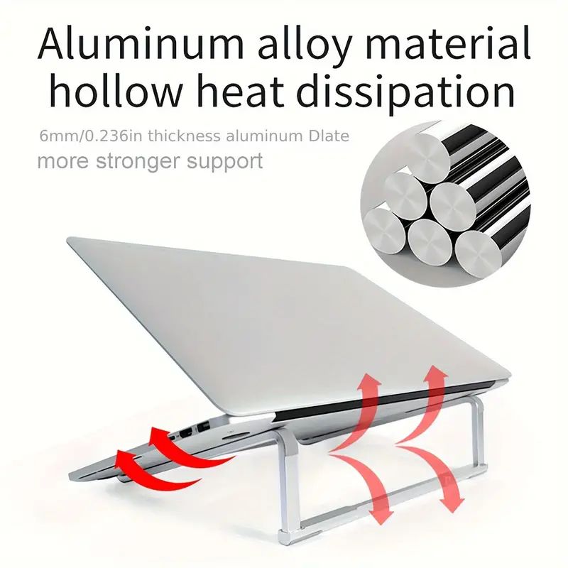 Quality Foldable Aluminium Alloy Metal Laptop Stand 15 degree Ergonomic Unique Design for 12-18" Laptop/Notebook