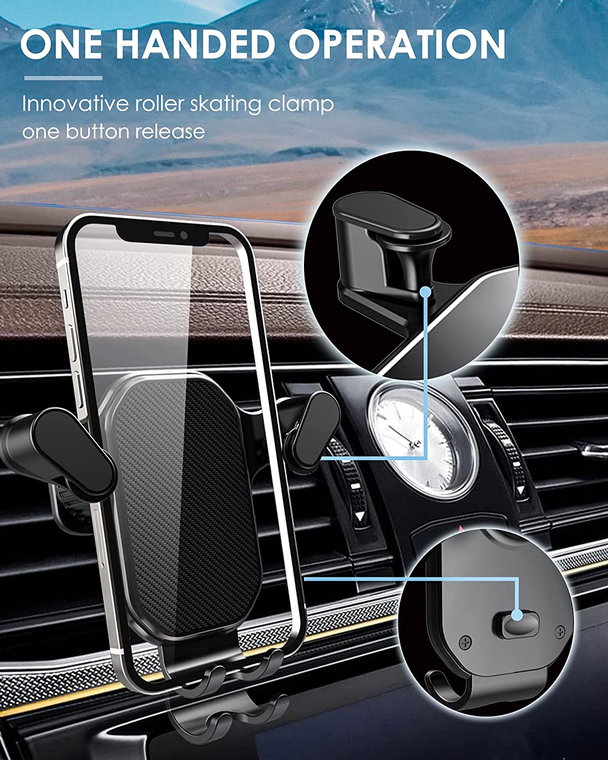 Gravity Car Phone Holder Mobile Phone Stand GPS Support Universal Car Air Vent Mount for iPhone 14 13 12 Pro Max Xiaomi Samsung