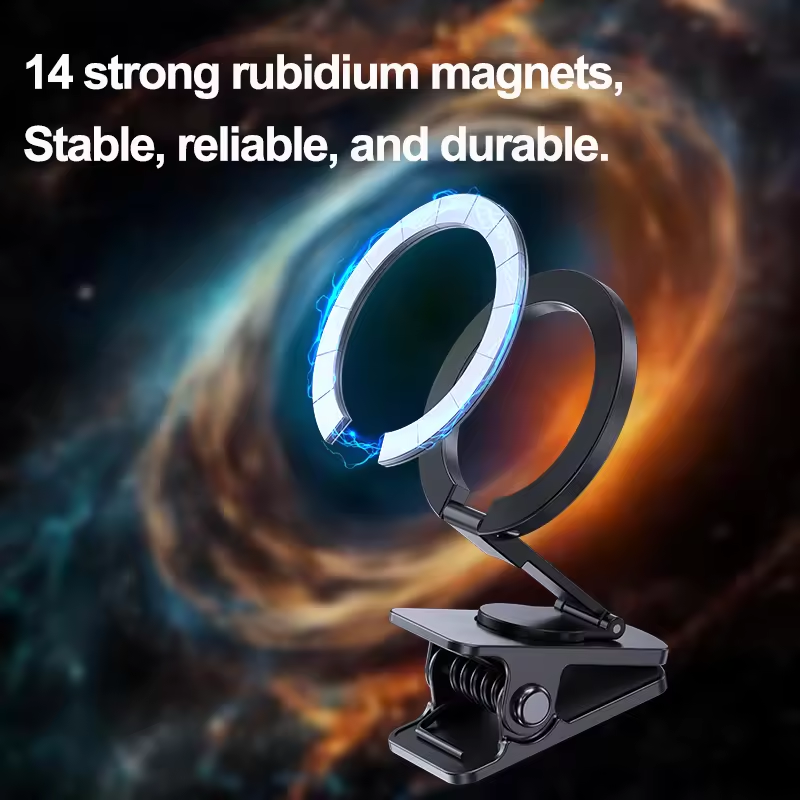 Factory New 360 Degree Rotating and Foldable Strong Magnetic Car Phone Holder Adjustable Angle Aluminium Alloy Car Phone Holder