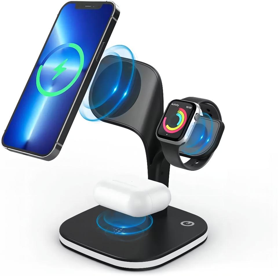 Best 5 in 1 Magnetic Wireless Charger Fast Desktop Charging Station Universal Charger Docking Station with Lamp