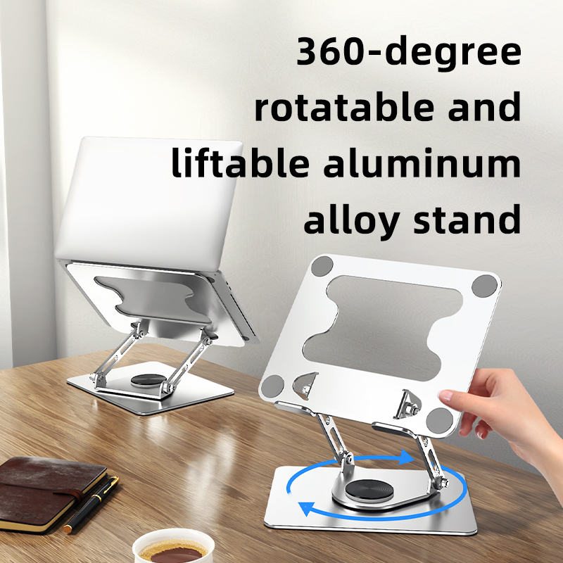 Adjustable Laptop Stand with 360 Rotating,Foldable Laptop Riser Aluminum Desk Computer Stand Compatible with 9 To 17.3 Inches