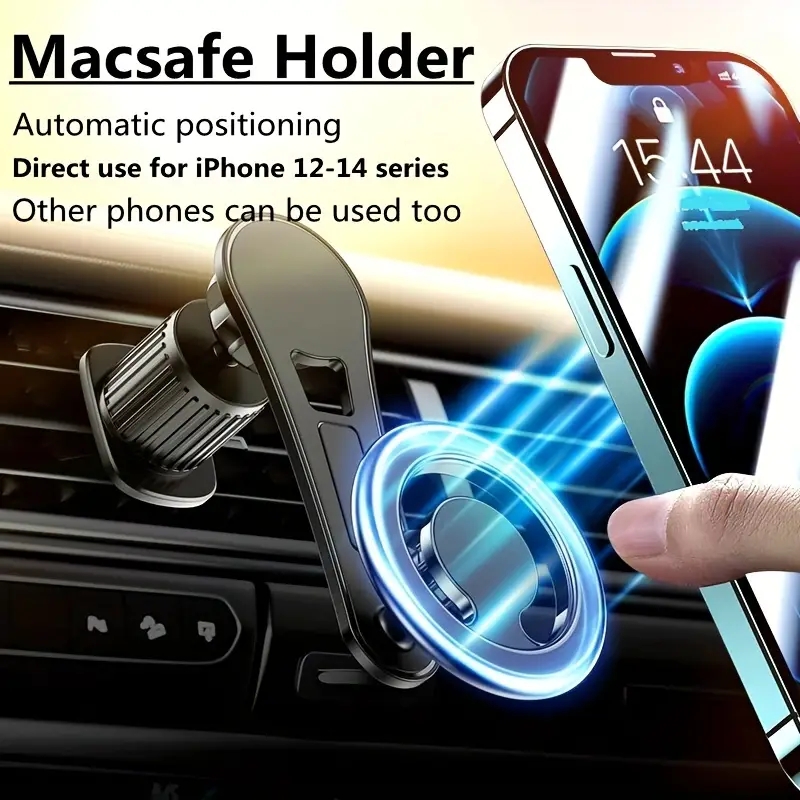Creative Auto Rotatable Stable Magnets Long Arm Air Vent Clip Magnetic Car Mount Phone Holder for iPhone 15 14 13 12