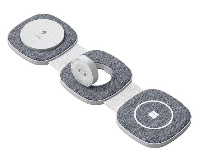 US Trending Fabric Magnetic Foldable 15W Wireless Charger 3 in 1 Charging Station for Apple Watch Airpods iPhone apple charger