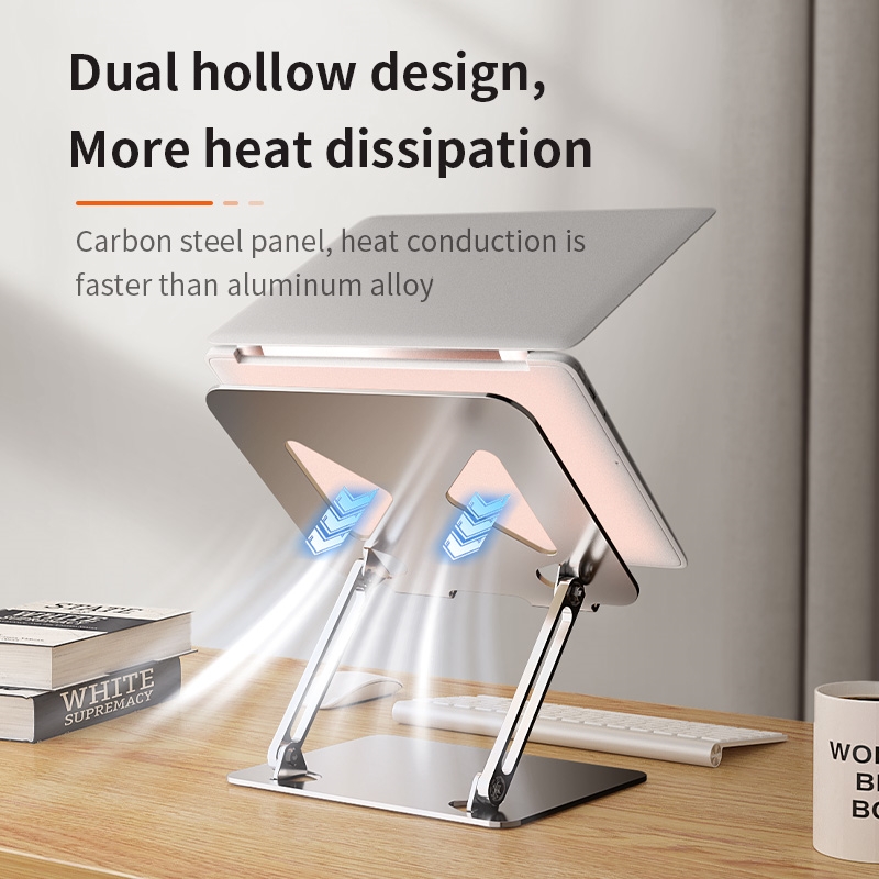 Foldable Desk Clip Holder Laptop Stand,Collapsible Metal Laptop Desktop Stand, Compatible with Air/Pro, Dell, HP, All Laptops