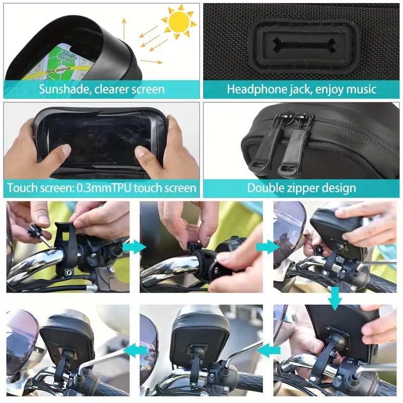 Waterproof Bike Front Frame Bag with Phone Holder - Convenient Cycling Storage Accessory - Keep Your Phone Safe While Cycling