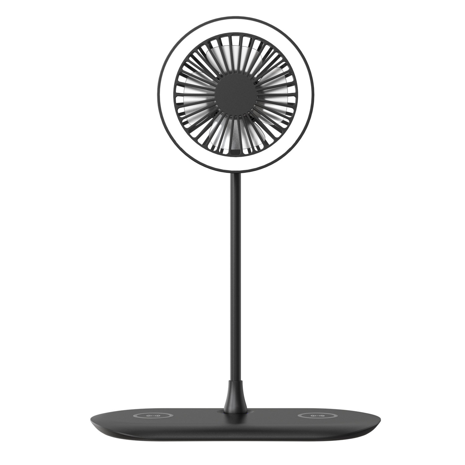 3 in 1 LED Lamp Wireless Charger with Fan, Foldable Table Mini Fan Lamp Dual Wireless Mobile Cell Phone Charger Stand