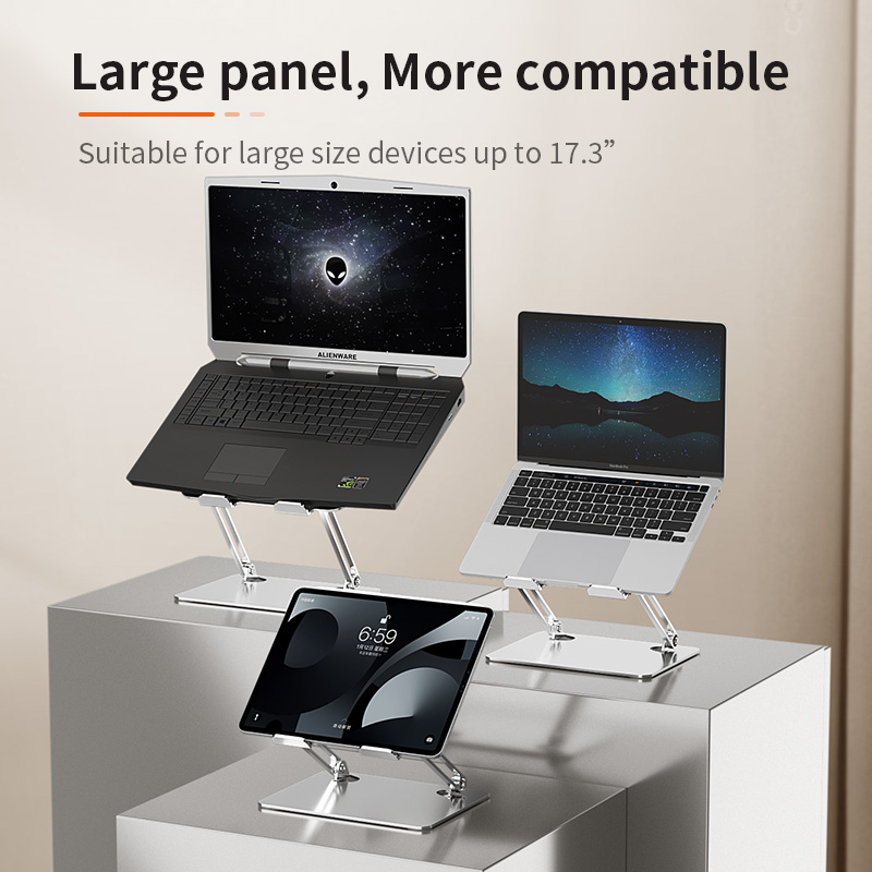 Foldable Desk Clip Holder Laptop Stand,Collapsible Metal Laptop Desktop Stand, Compatible with Air/Pro, Dell, HP, All Laptops