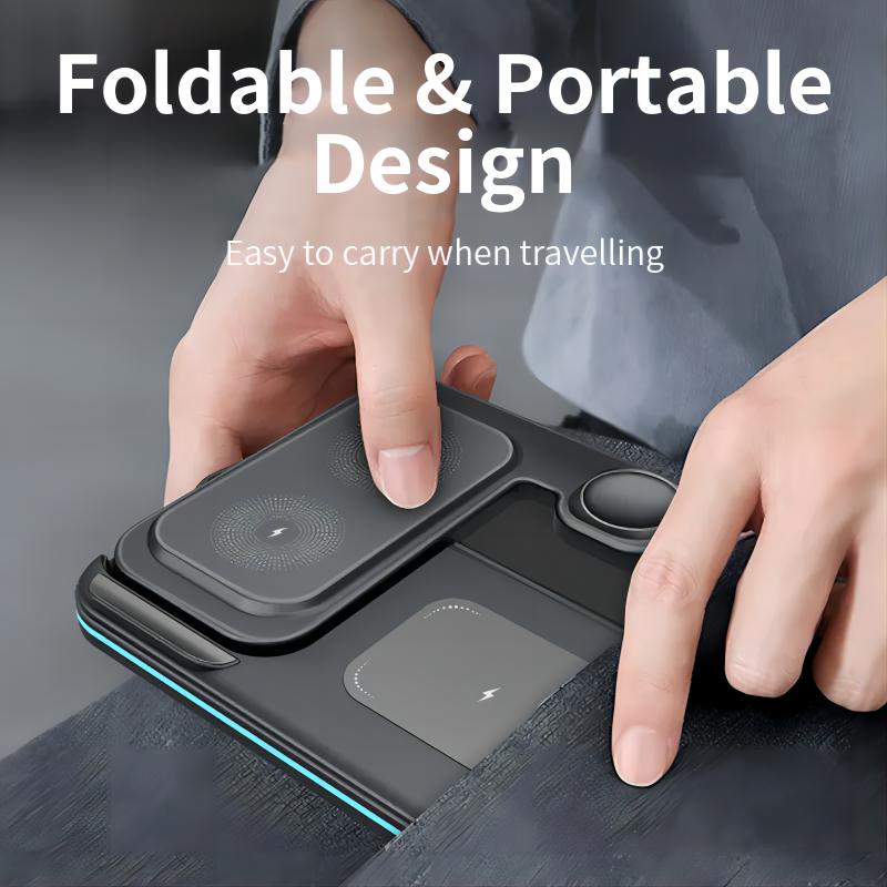 Foldable 3 in 1 Wireless Charger Stand Station Charging Dock for Apple Watch for iphone 14/13 Pro/12/11