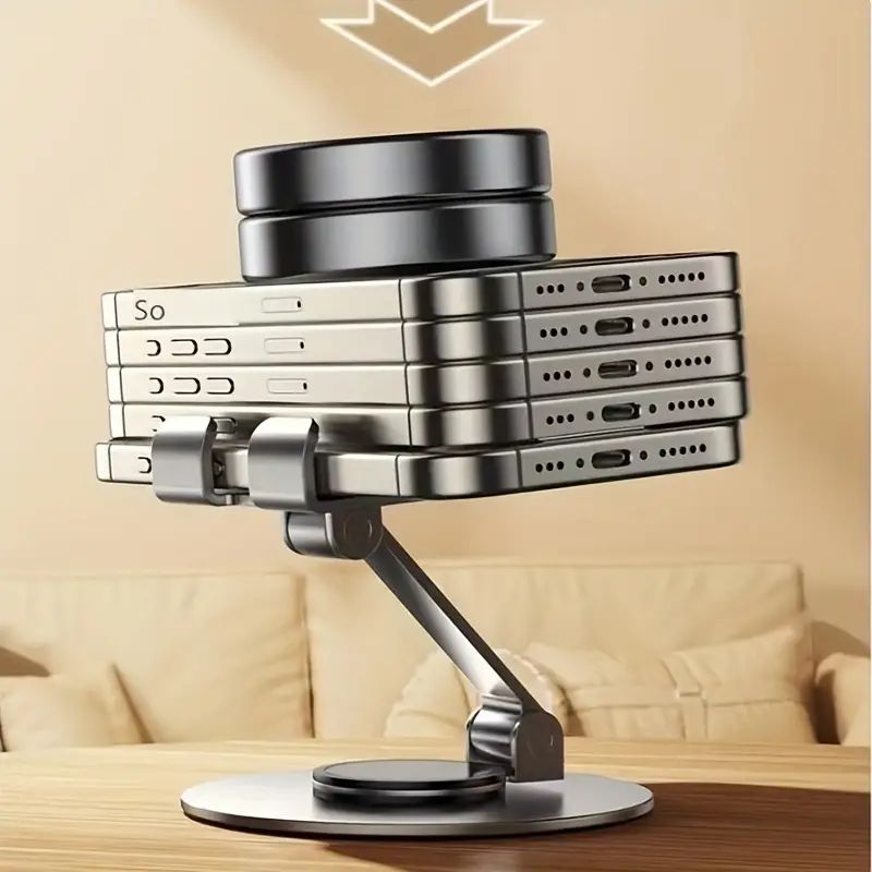 Universal Quality Foldable 360 Rotation Mobile Phone Holder Stand Aluminum Alloy Desktop Tablet Holder For ipad