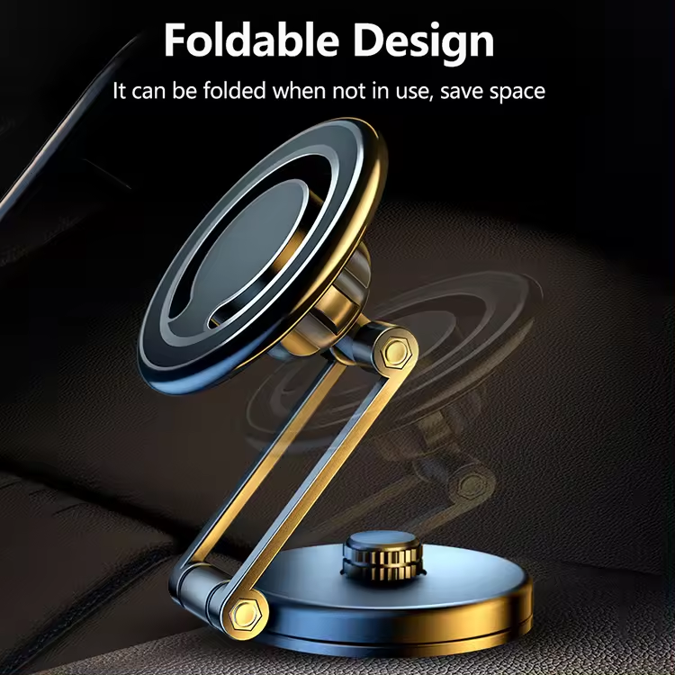 For Dashboard and Home Multi Angle Rotation Magnet Phone Holder for Car Metal Folding Magnetic Phone Mount Car Phone Holder
