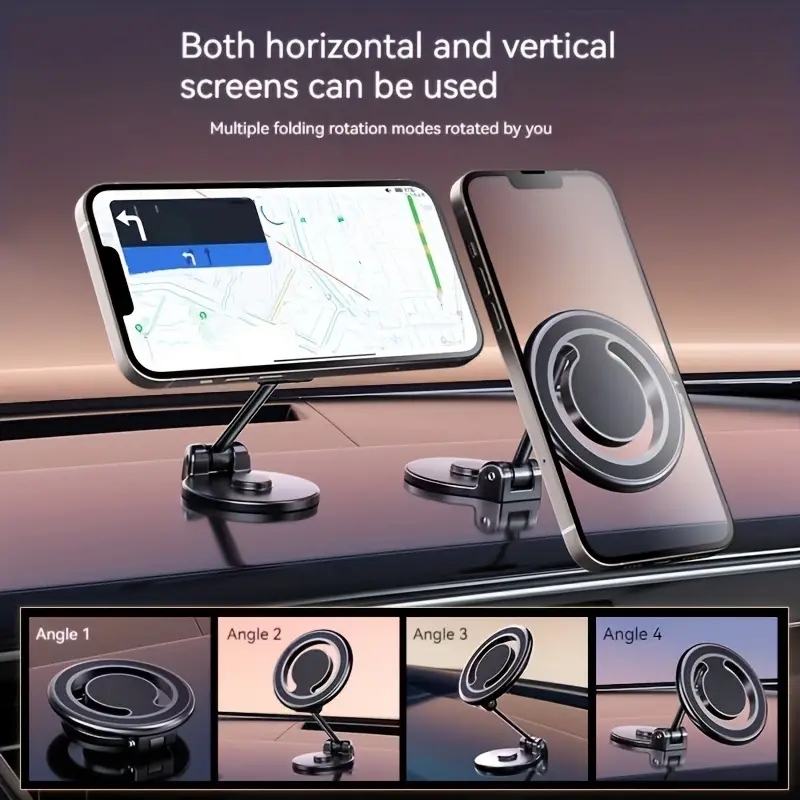 Best seller 2024 Adjustable Angle Magnetic Car Phone Holder Foldable Stand Magnet Mobile Phone Holder For Car
