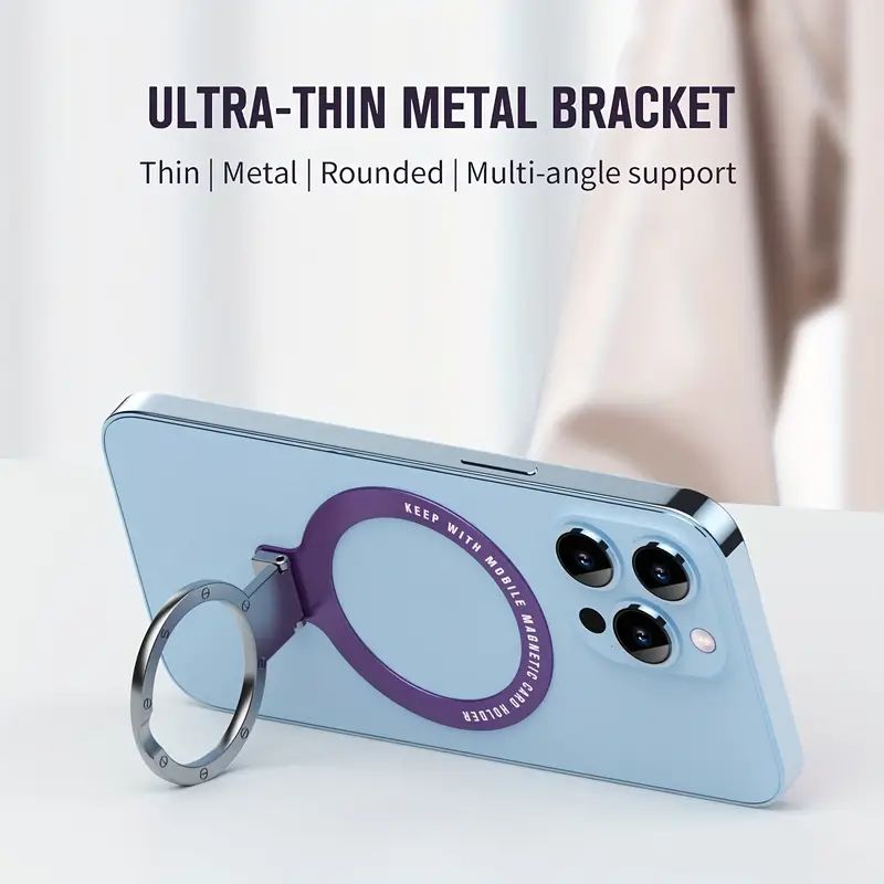 2024 Ultra Thin Cell Phone Ring Holder Stand Finger Grip 360 Degree Rotation Lazy Metal Kickstand for Smart Phones