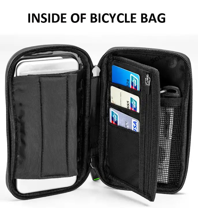 Outdoor Sports Waterproof Bike Phone Storage Bags Bicycle Phone Mount Front Frame Bag with Cable Entry