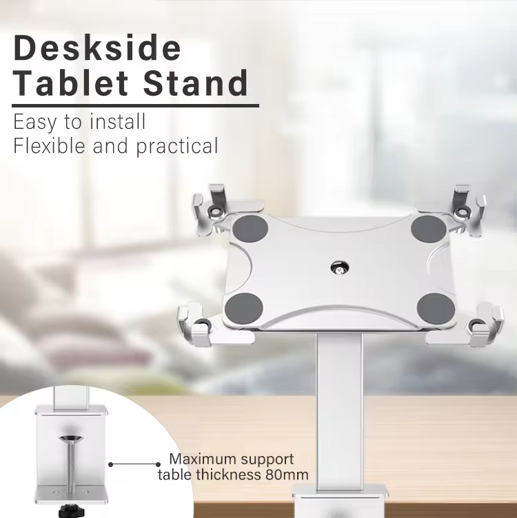 Universal POS system tablet stand 180 rotating anti-theft aluminium alloy ordering machine stand for supermarket restaurant etc