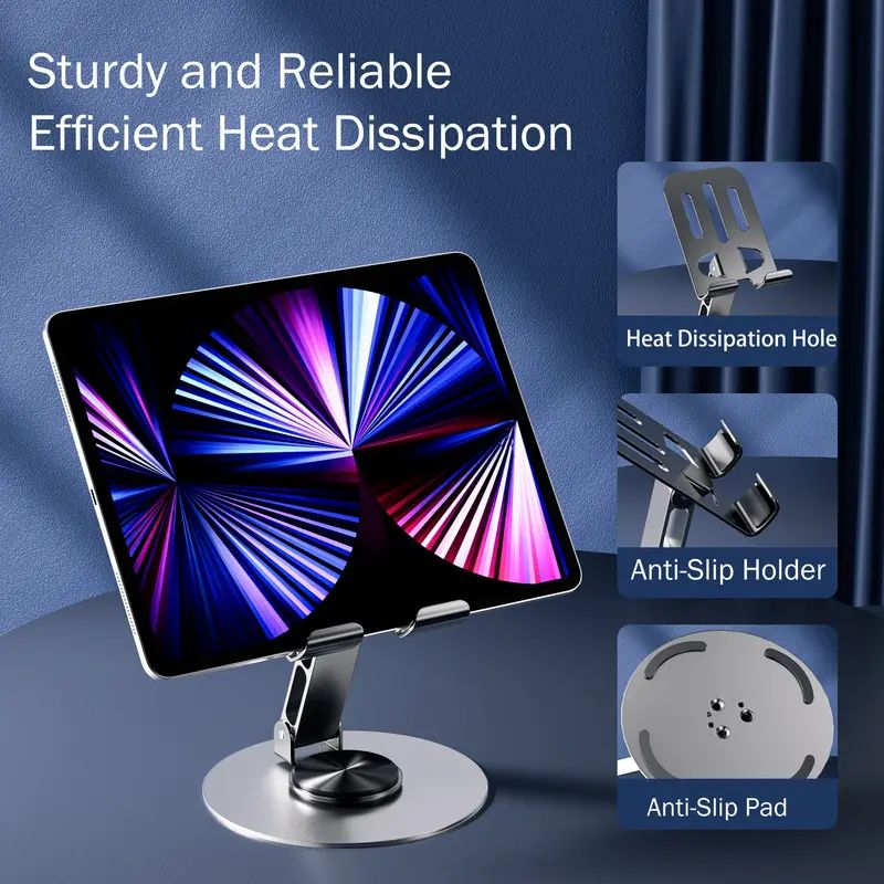 360 Rotating Portable Mobile Phone Desktop Holder All Metal Foldable Folding Mobile Phone Stand Aluminum