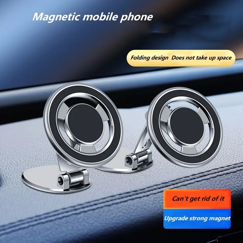 Dual folding 360 Degree Adjustable Mobile Phone Accessories Portable Strong Magnetic Mobile Phone Stand Car Mount Holder For Car