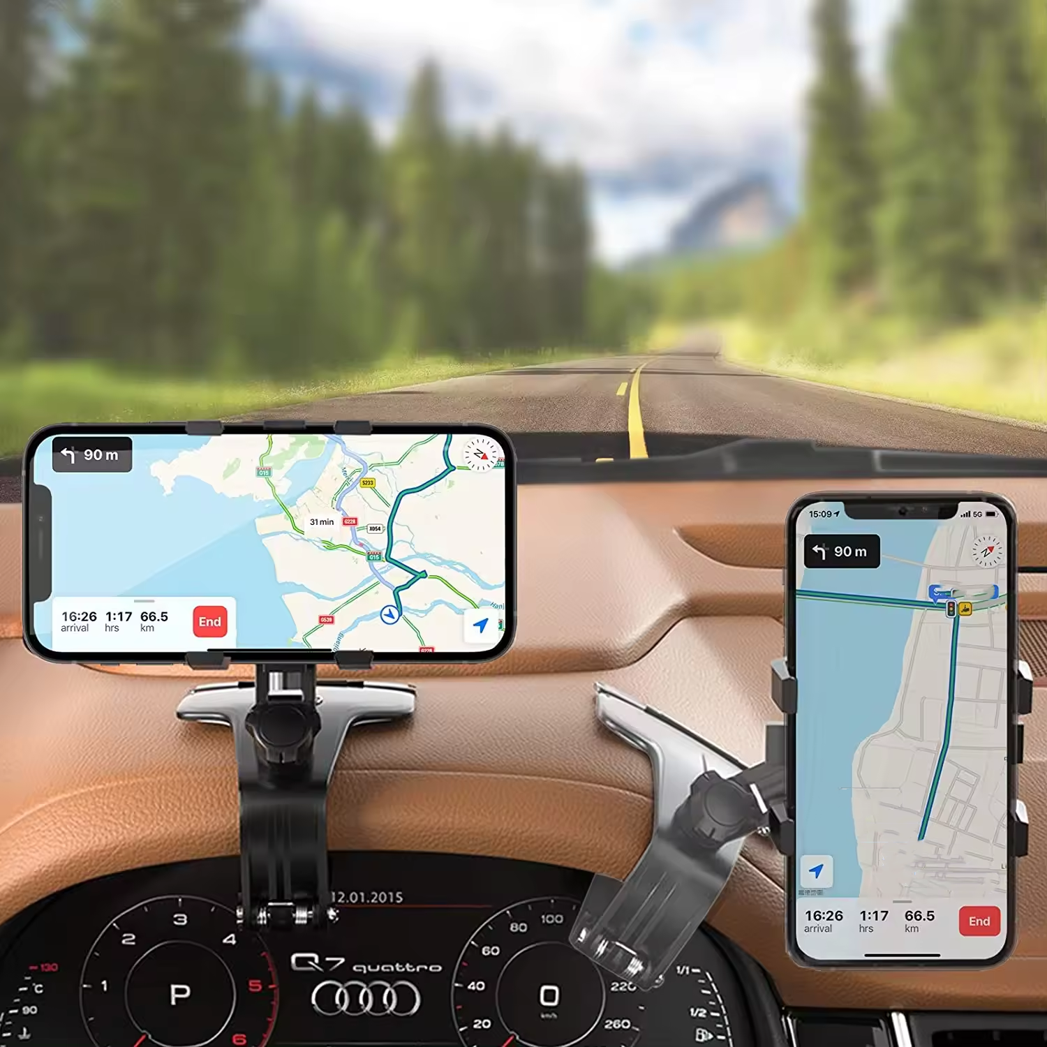 Car Phone Holder Clamp Multifunction Car Dashboard Holder 360 Degree Adjustable Car Mount Bracket Clip with Phone Number Plate