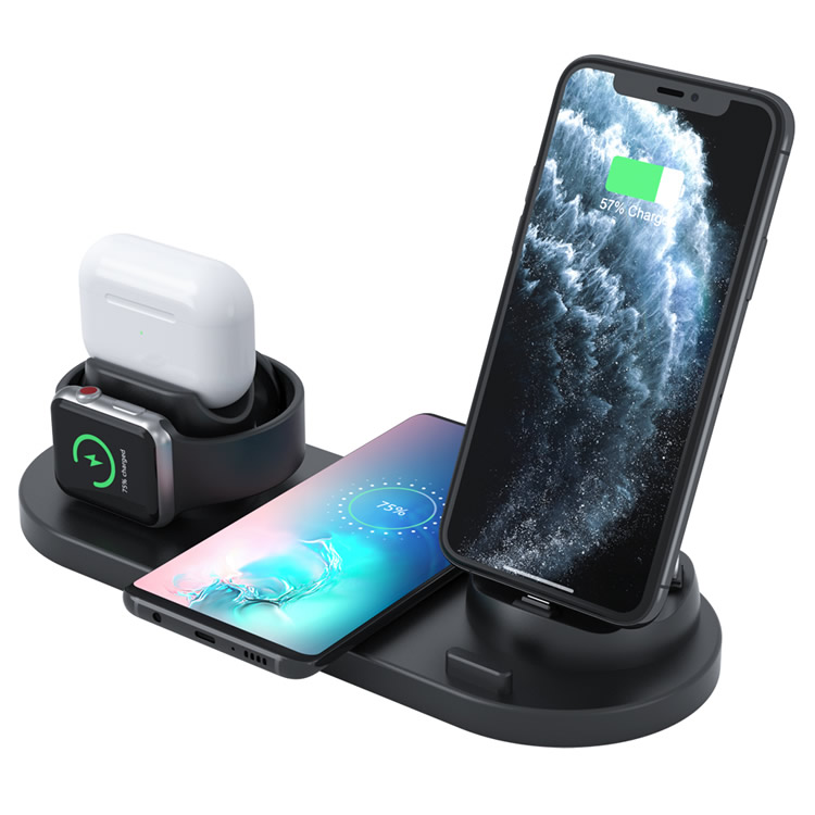 15W universal mobile phone smart wireless charging holder stand for iphone,airpods and iwatch