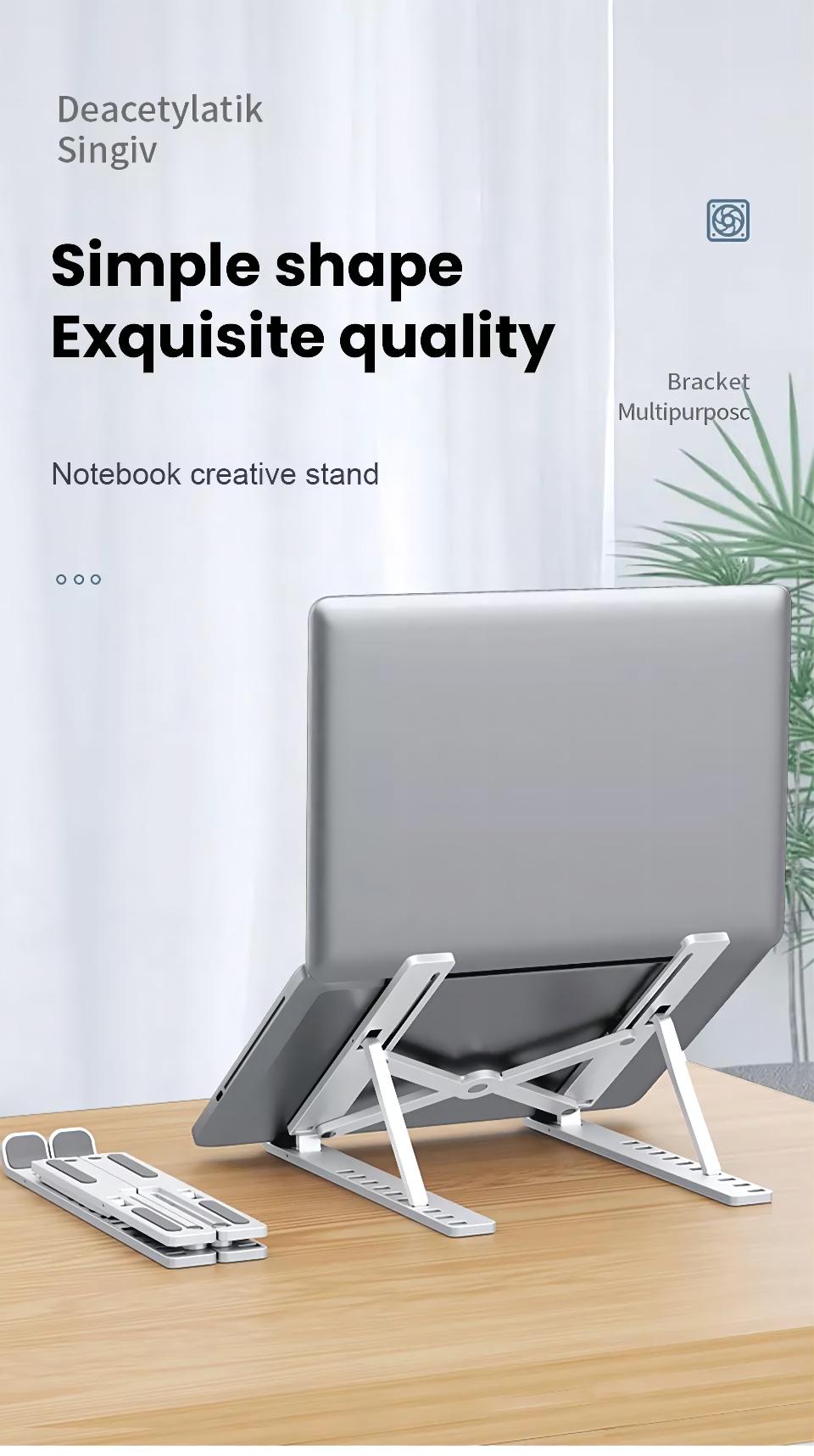 Cheap Price Portable abs Laptop Holder Height Adjustable Computer Foldable Laptop Stand for Desk