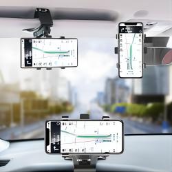 Car Phone Holder Easy Clip Mount Stand Panel Dashboard GPS Navigation Multi-Functional Bracket Holder for IPhone Samsung