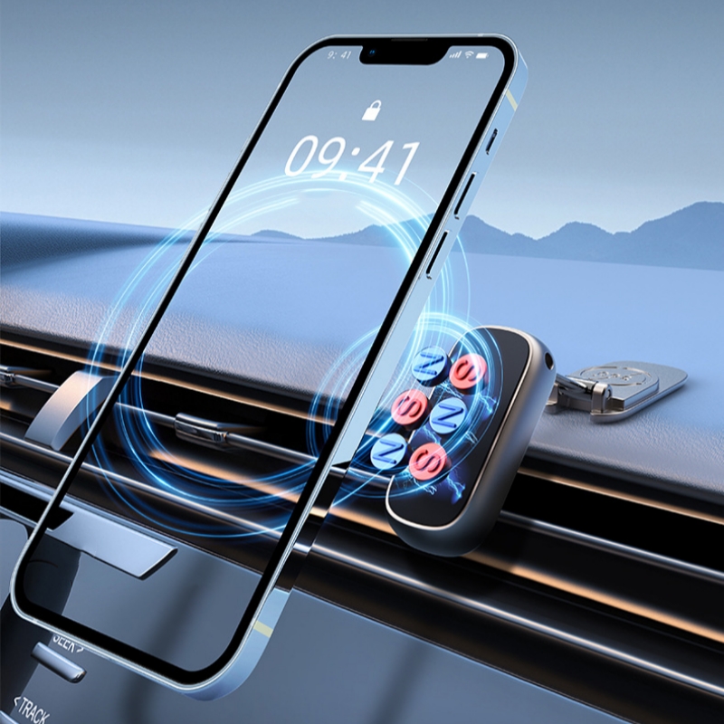 720 Degree Rotatable Aluminum Magnetic Car Phone Holder Magnet Smartphone Support GPS Foldable Phone Bracket in Car