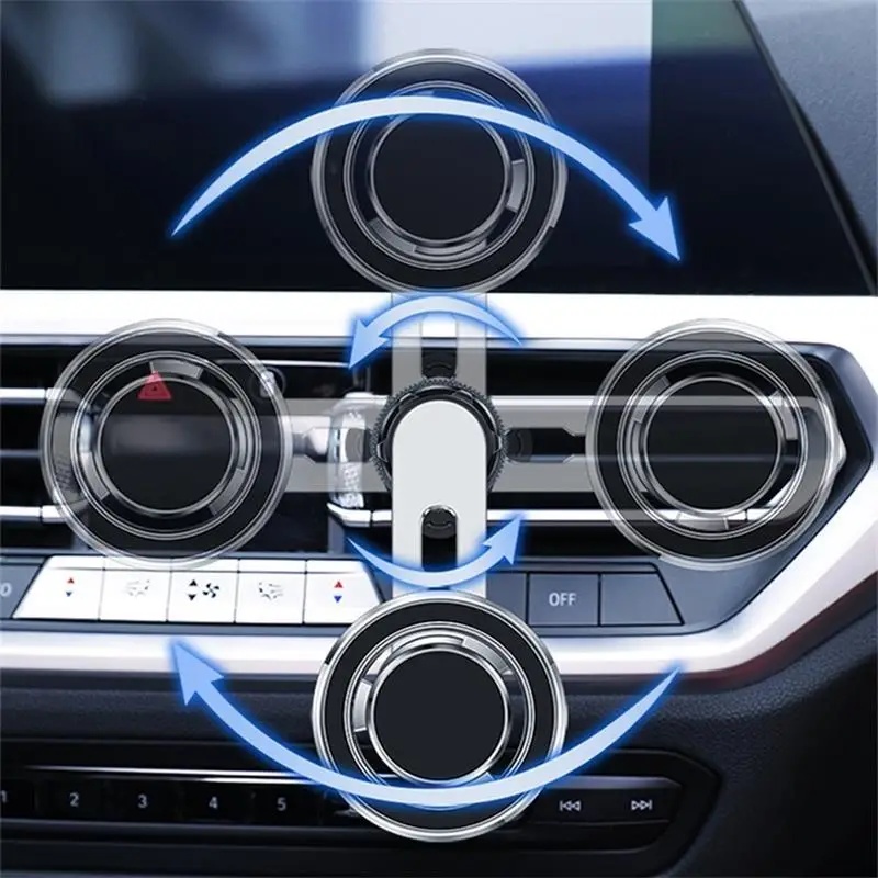 Magnetic Phone Car Mount Extended Arm Phone Holder For Car Air Vent Aviation Alloy Cell Phone Holder Car Navigation Bracket