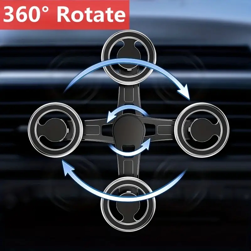 Creative Auto Rotatable Stable Magnets Long Arm Air Vent Clip Magnetic Car Mount Phone Holder for iPhone 15 14 13 12