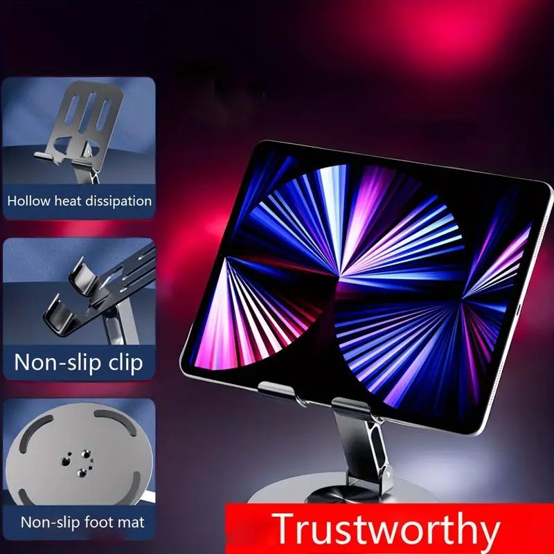 Universal Quality Foldable 360 Rotation Mobile Phone Holder Stand Aluminum Alloy Desktop Tablet Holder For ipad