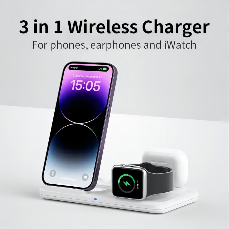 2023 Hot selling Products Charger Foldable 15W 3 In 1 Wireless Charger Charging Station for iPhone 14/13 pro Fast Charger