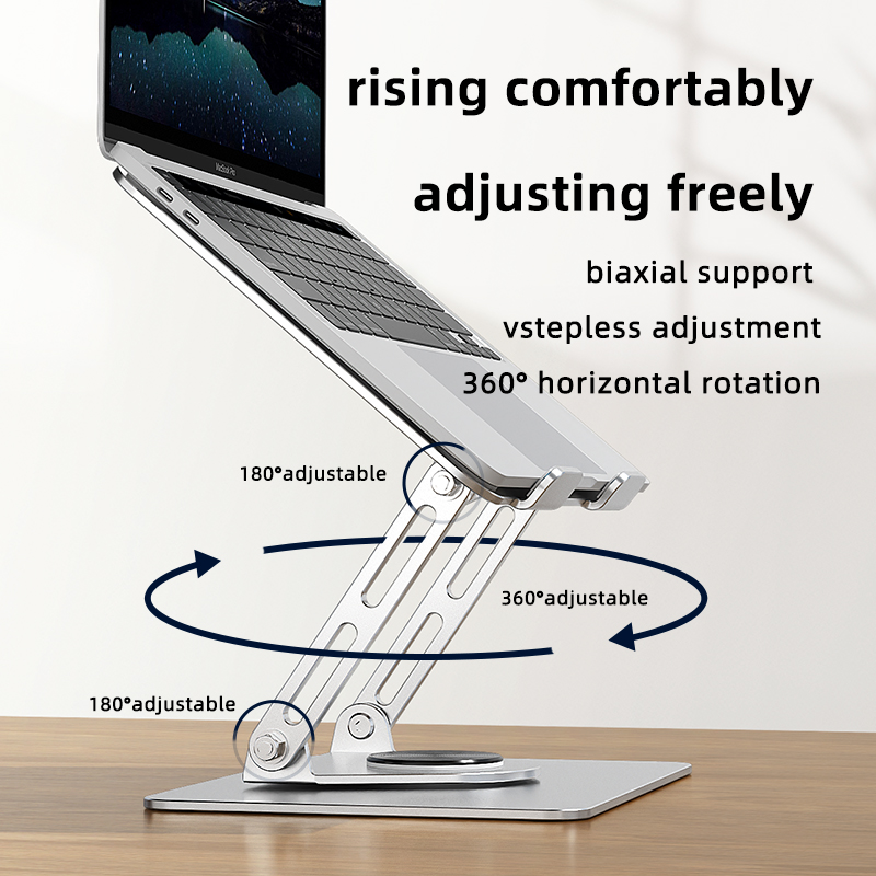 Adjustable Laptop Stand with 360 Rotating,Foldable Laptop Riser Aluminum Desk Computer Stand Compatible with 9 To 17.3 Inches
