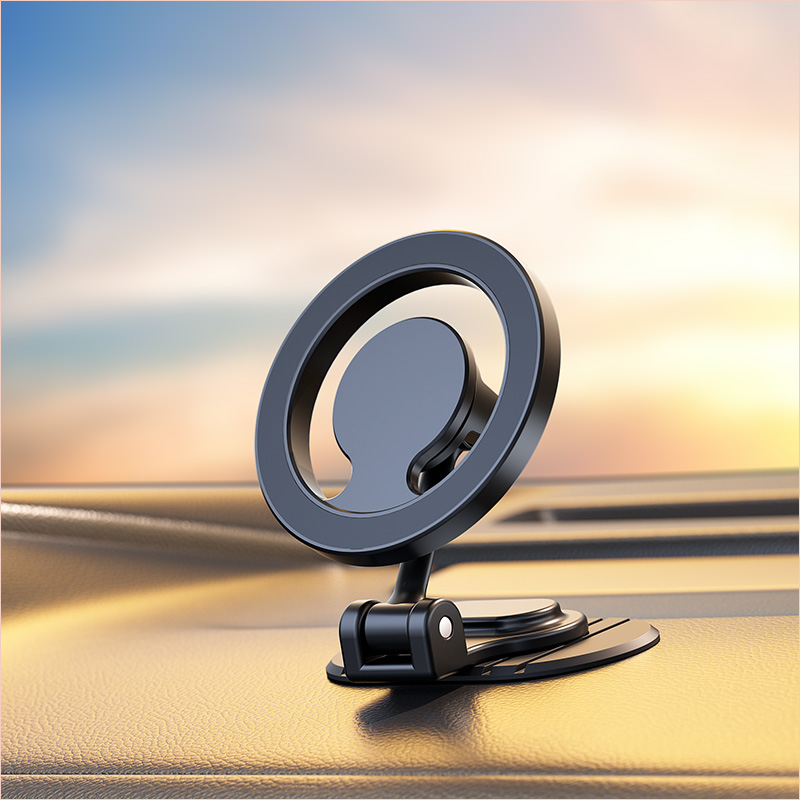 Double 360 rotating metal car phone bracket magnetic car bracket strong magnet mobile phone mounting car mobile bracket