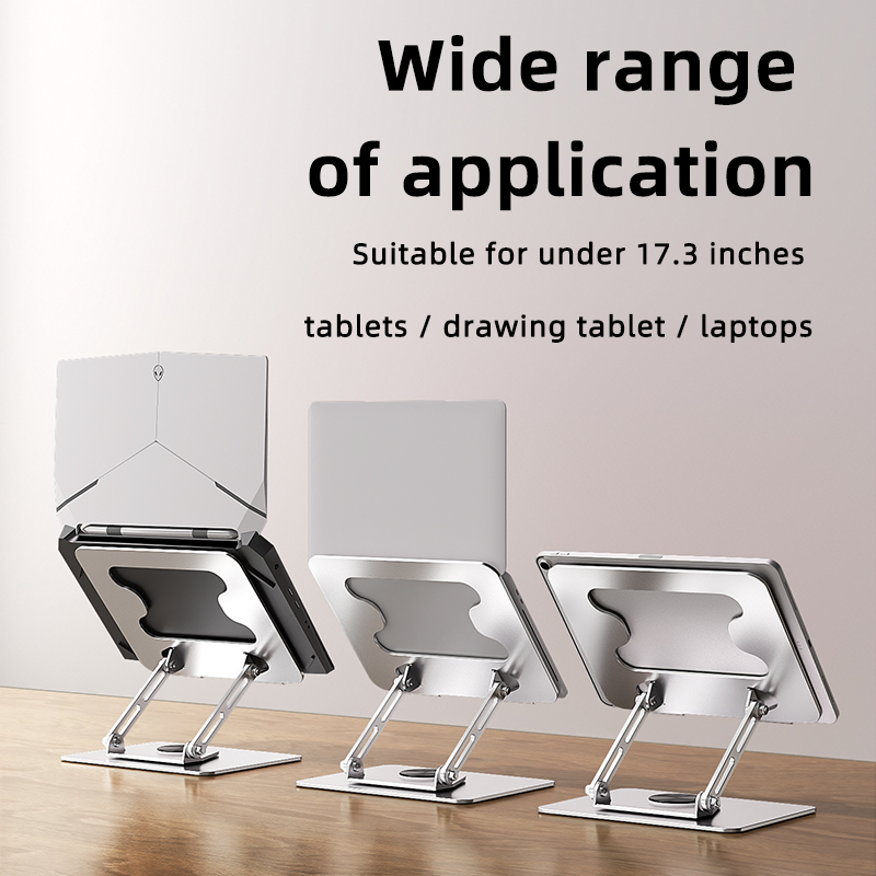 Adjustable Laptop Stand with 360 Rotating,Foldable Laptop Riser Aluminum Desk Computer Stand Compatible with 9 To 17.3 Inches