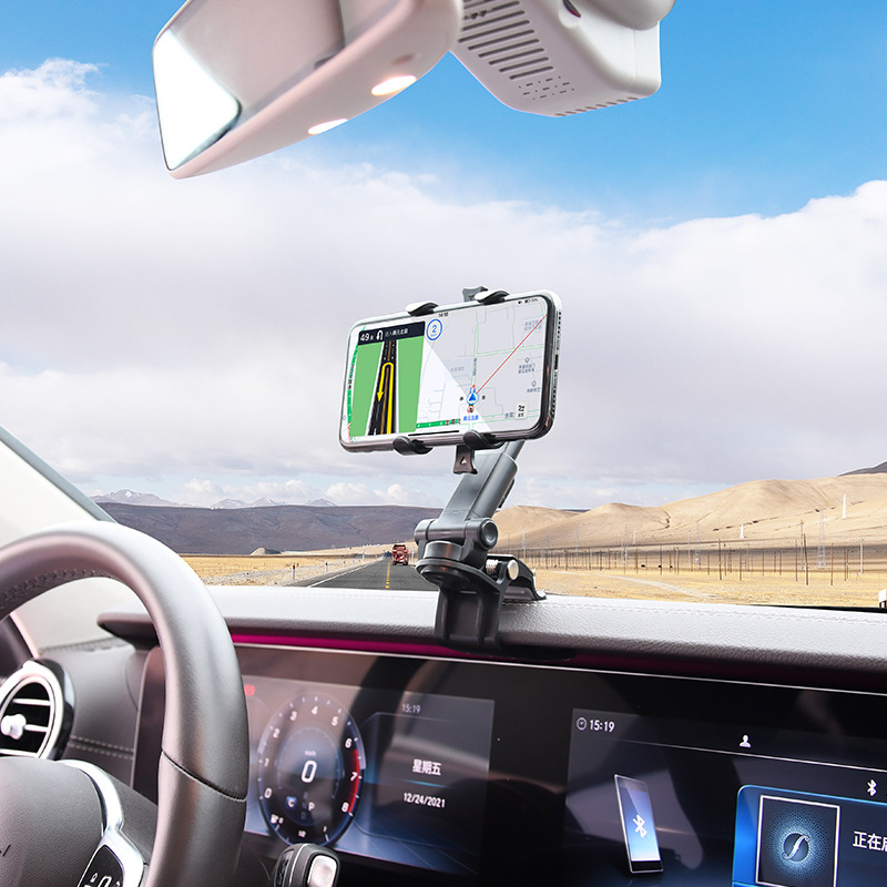 Adjustable universal car sun visor clip car mount multi functional navigation frame sunroof universal mobile phone holder