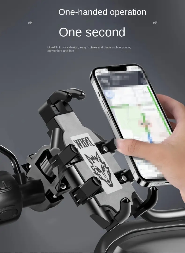 8 Claws Universal Phone Holder Cycling Phone Holder For Motorcycles, Electric Scooters And Bicycle Handlebars with Secure Lock