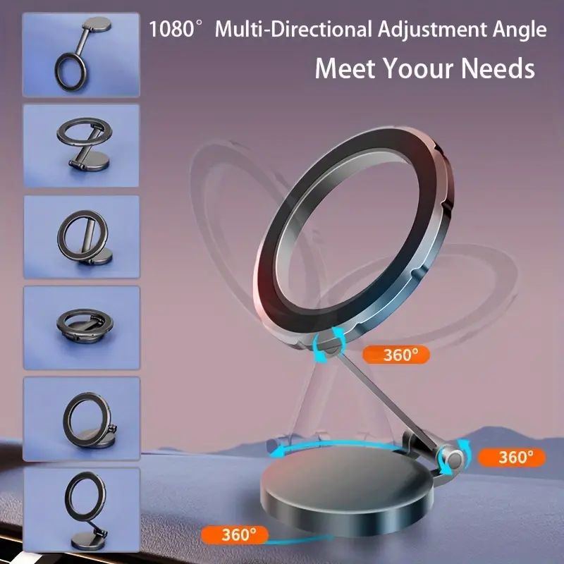 Rotating Zinc Alloy Metal Multifunctional Magnet Bracket Cell Phone Holder Universal Magnetic Car Phone Holder Stand