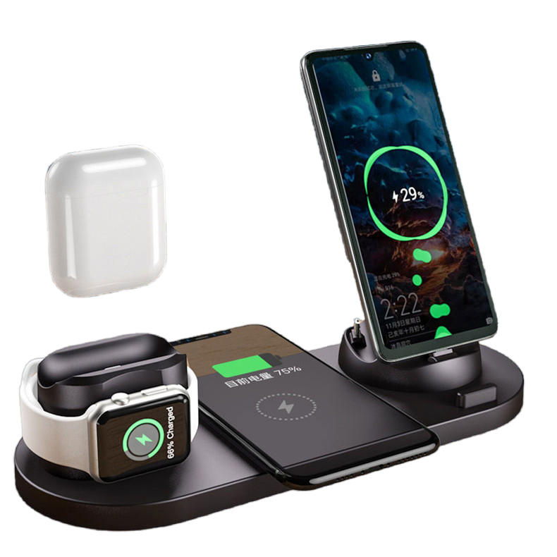 15W universal mobile phone smart wireless charging holder stand for iphone,airpods and iwatch