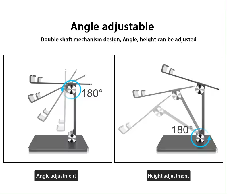 Non-slip Lazy Metal Desk Mobile Phone Holder Stand Foldable Adjustable Aluminum Tablet Stand for iPhone iPad Xiaomi Huawei