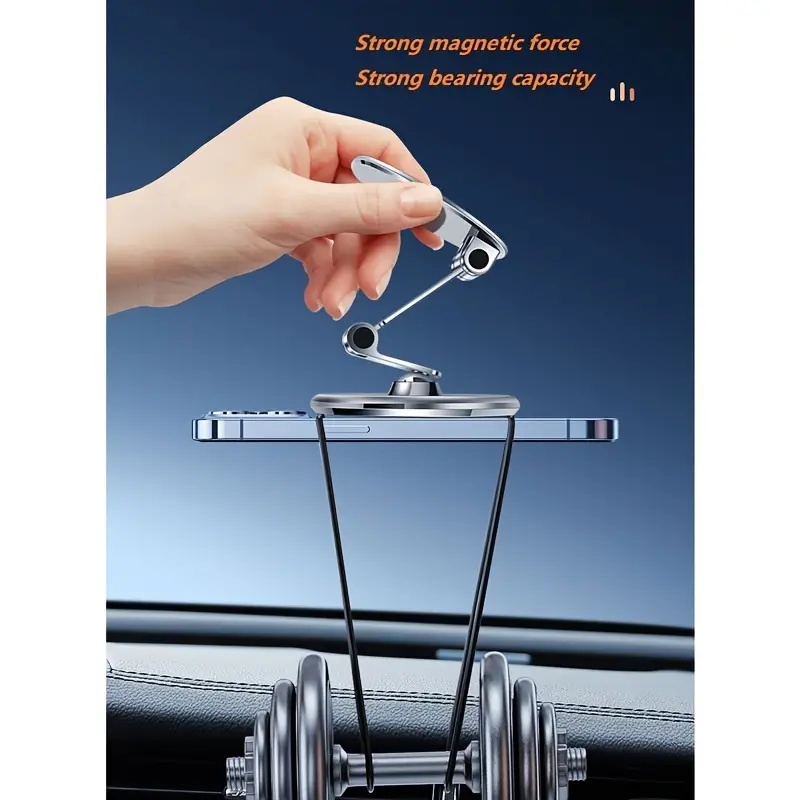 Double Foldable Magnetic Phone Holder,Adhesive Car Strong Magnet Mount for iPhone 360 Degree Adjustable Car Vent Dashboard Mount