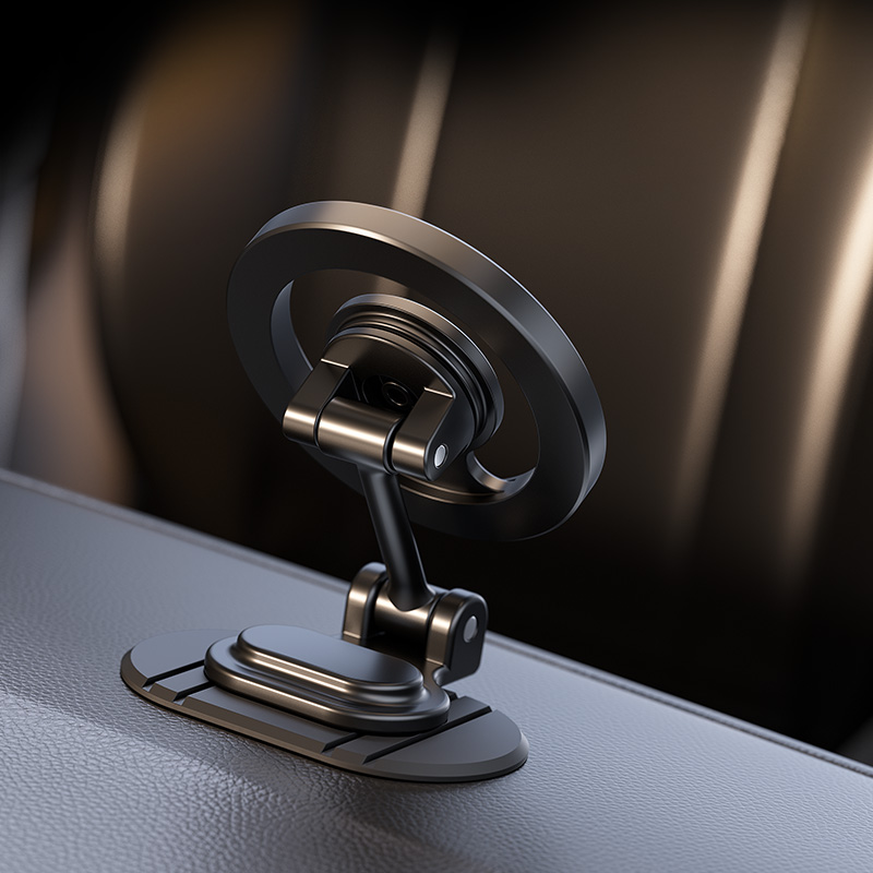 Double 360 rotating metal car phone bracket magnetic car bracket strong magnet mobile phone mounting car mobile bracket